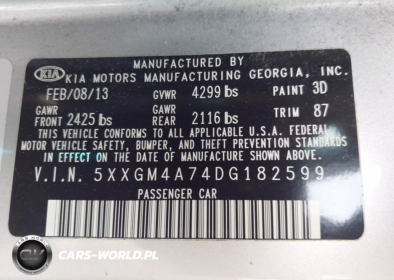 2013 Kia Optima Lx VIN:5XXGM4A74DG182599 - 9