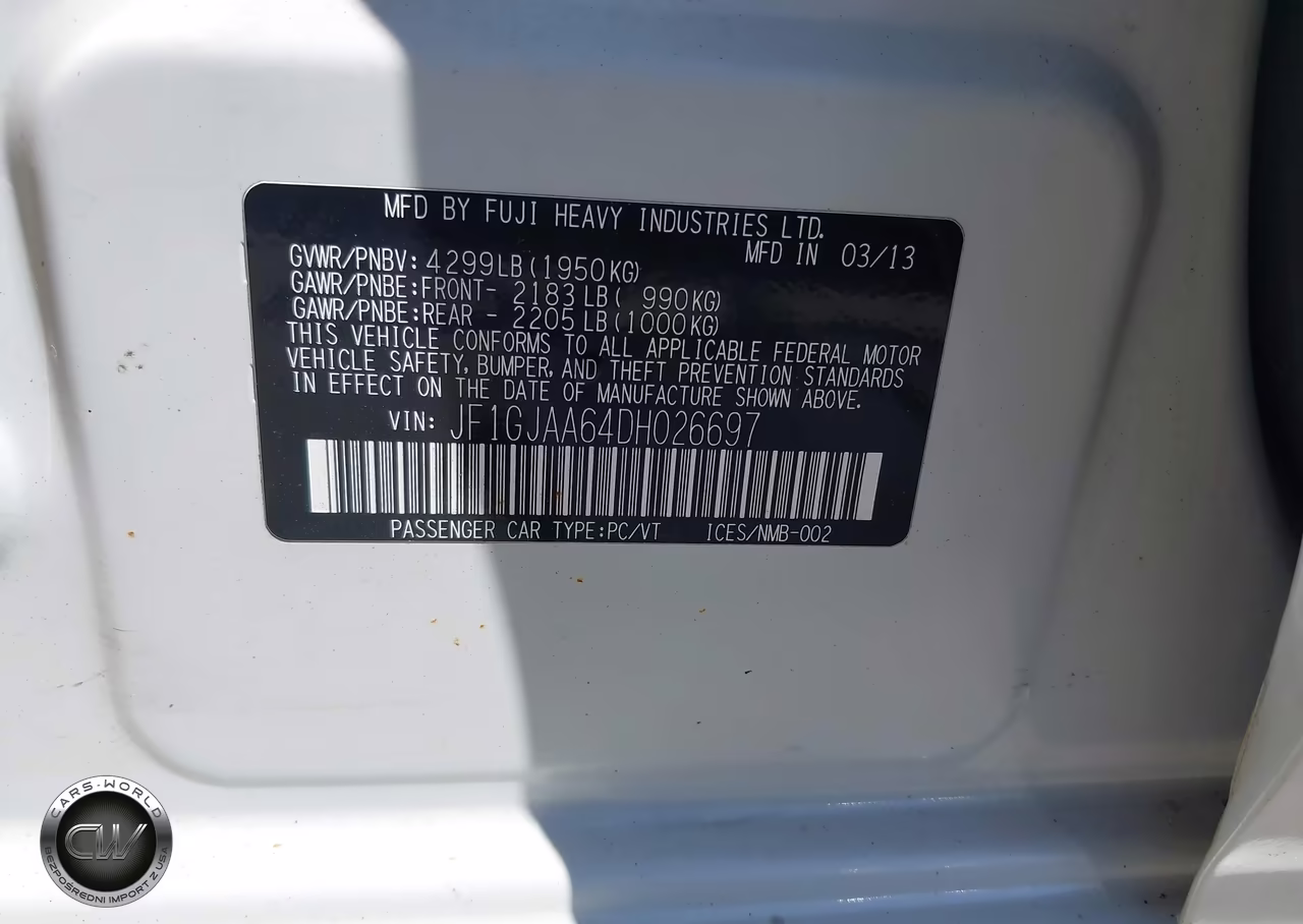 2013 Subaru Impreza 2.0I VIN:JF1GJAA64DH026697 - 9
