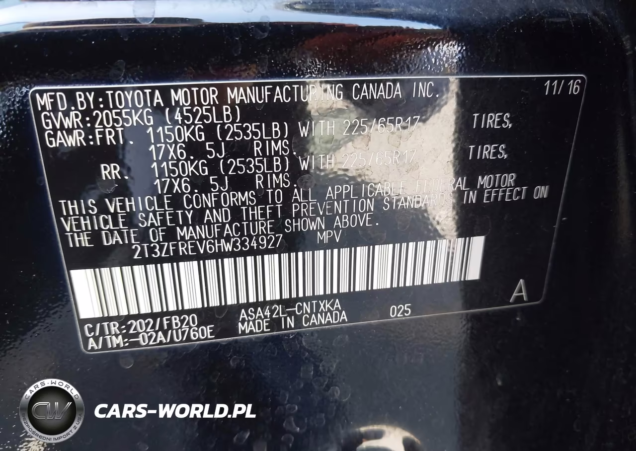 2017 Toyota Rav4 Le VIN:2T3ZFREV6HW334927 - 9