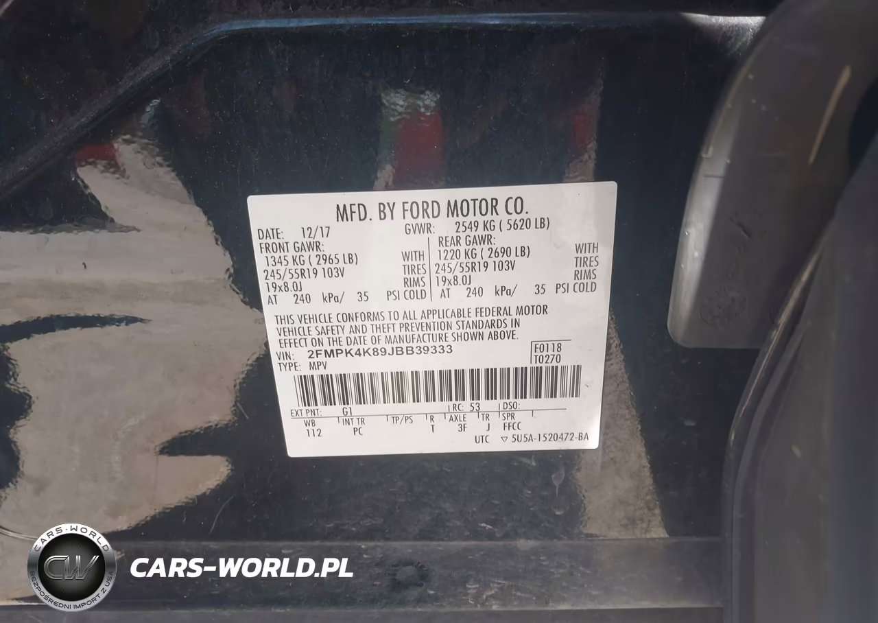 2018 Ford Edge Titanium VIN:2FMPK4K89JBB39333 - 9