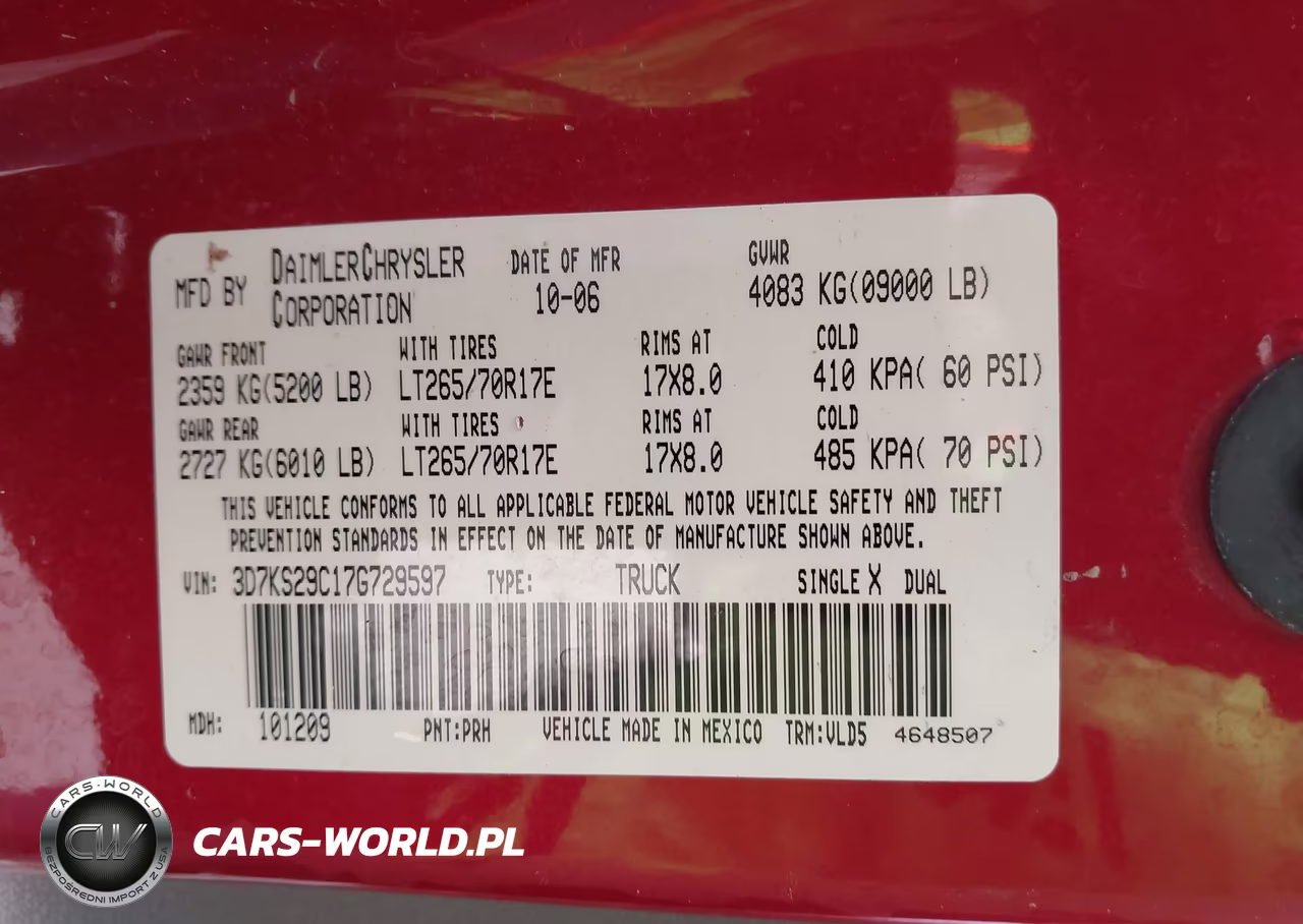 2007 Dodge Ram 2500 Laramie VIN:3D7KS29C17G729597 - 9