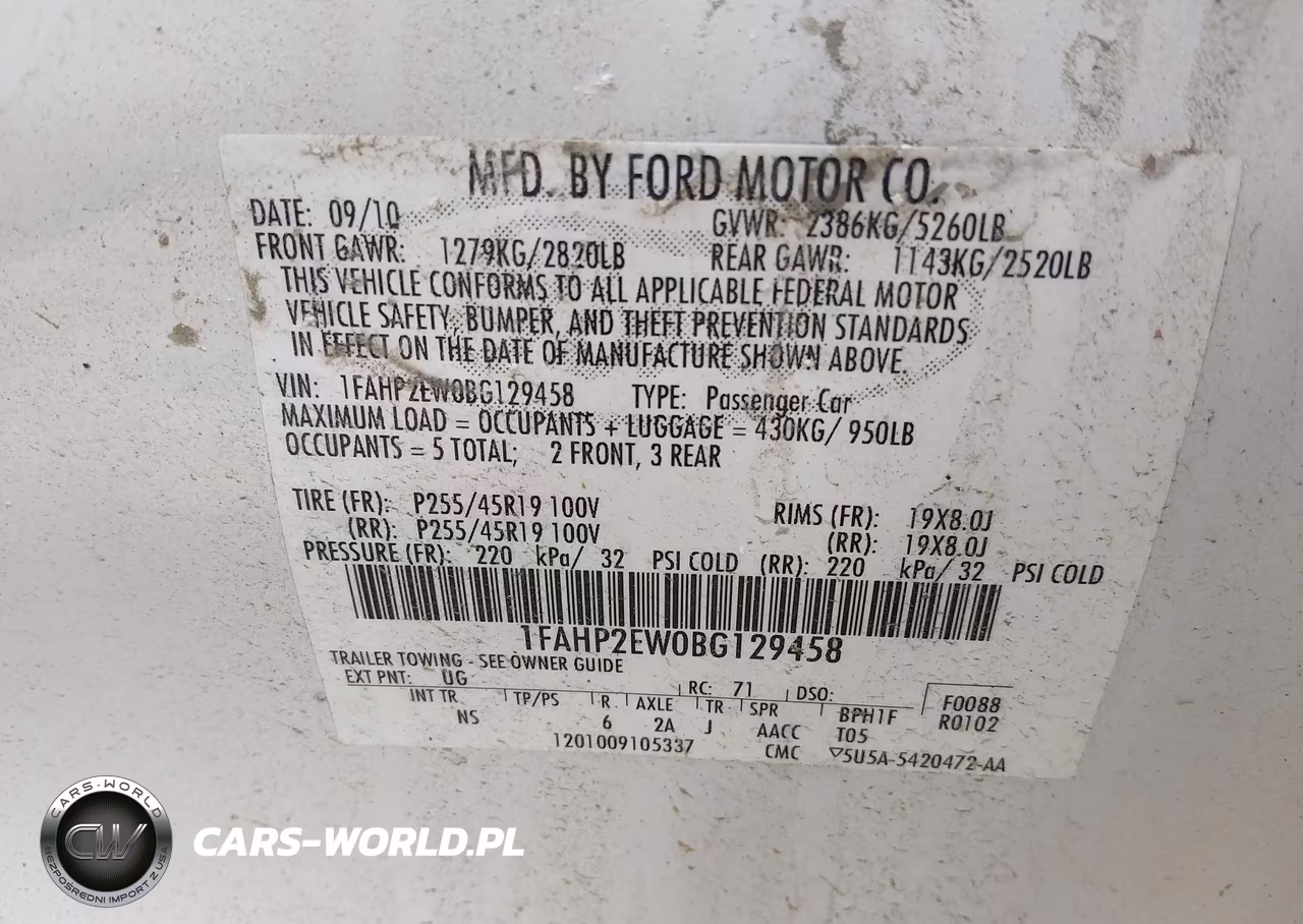 2011 Ford Taurus Sel VIN:1FAHP2EW0BG129458 - 9
