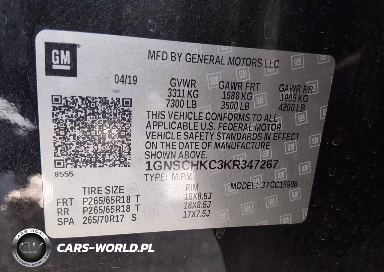 2019 Chevrolet Suburban Lt VIN:1GNSCHKC3KR347267 - 9