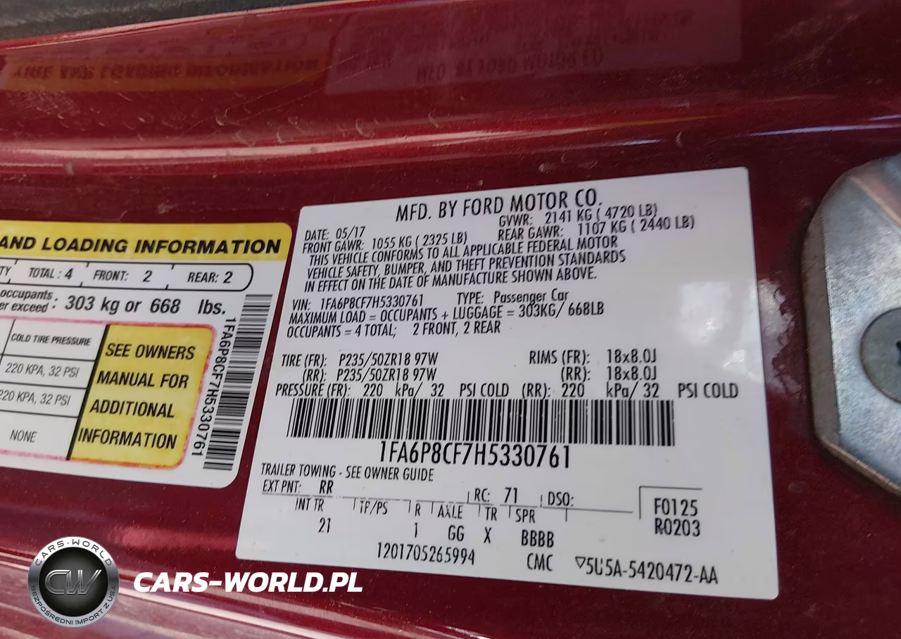 2017 Ford Mustang Gt VIN:1FA6P8CF7H5330761 - 9
