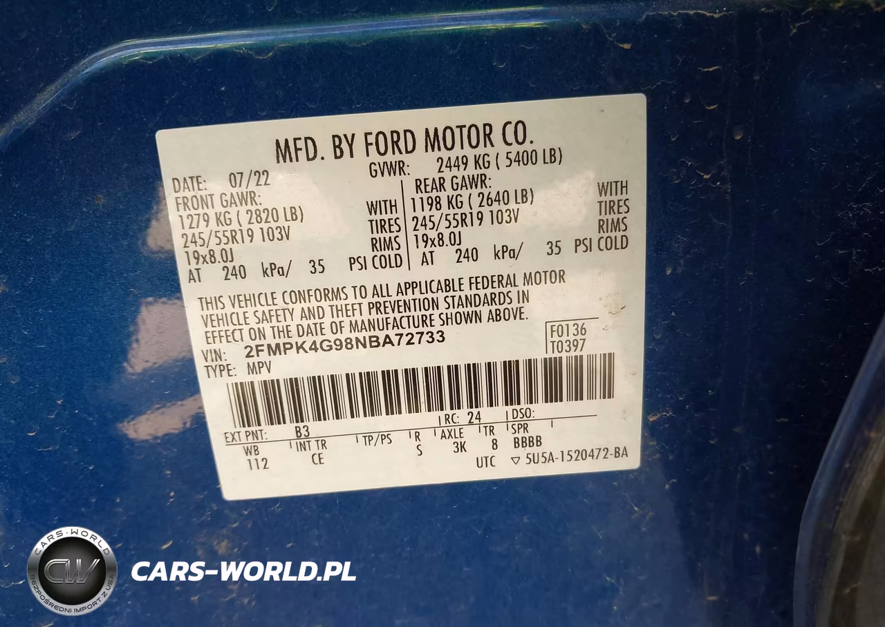 2022 Ford Edge Se VIN:2FMPK4G98NBA72733 - 9