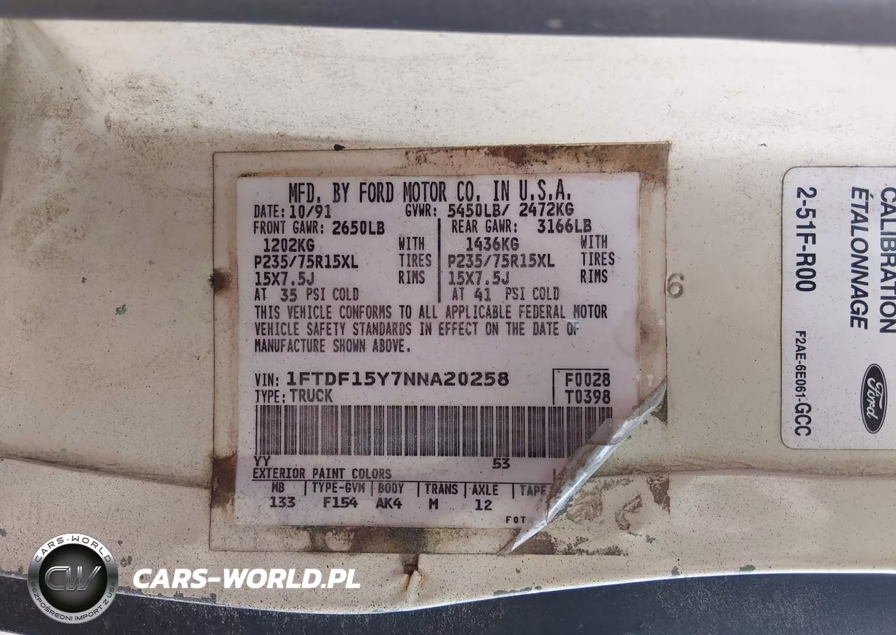 1992 Ford F150 VIN:1FTDF15Y7NNA20258 - 9