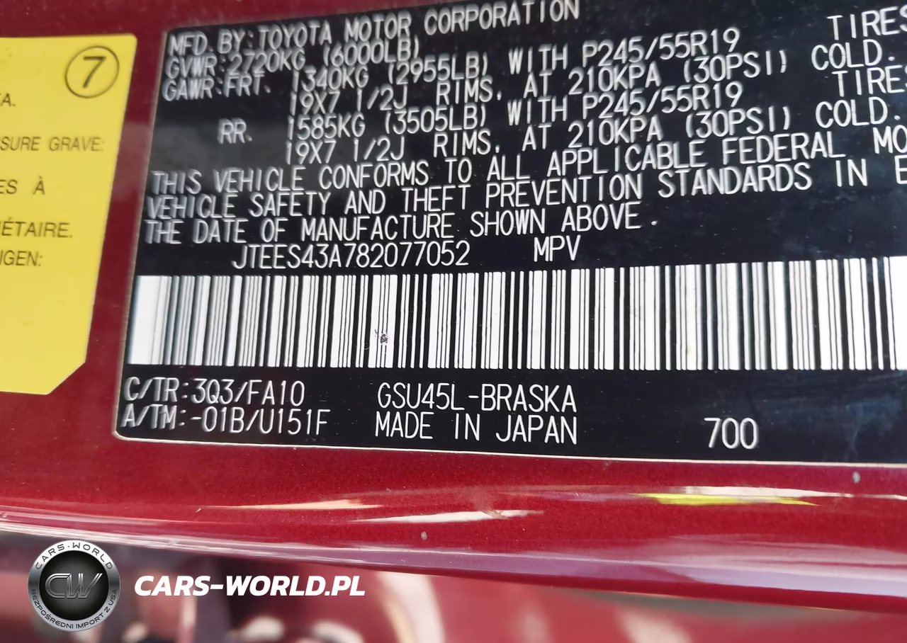 2008 Toyota Highlander Sport VIN:JTEES43A782077052 - 9
