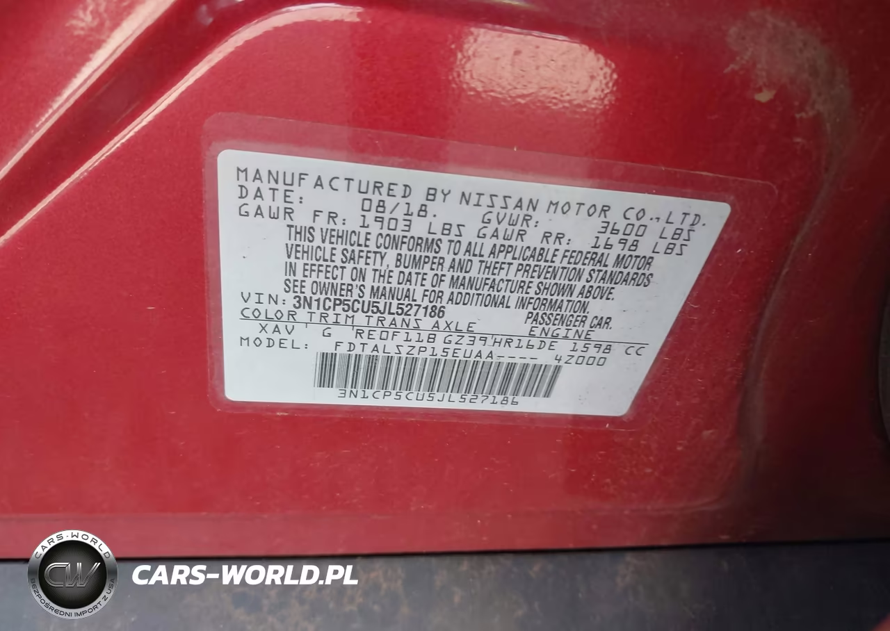 2018 Nissan Kicks Sv VIN:3N1CP5CU5JL527186 - 9