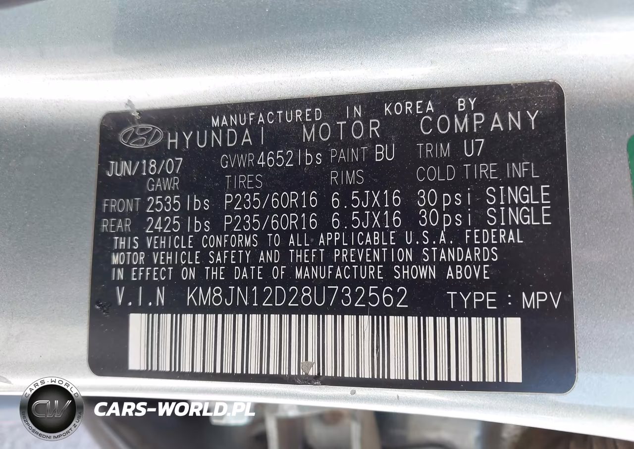 2008 Hyundai Tucson Limited V6-Se VIN:KM8JN12D28U732562 - 9