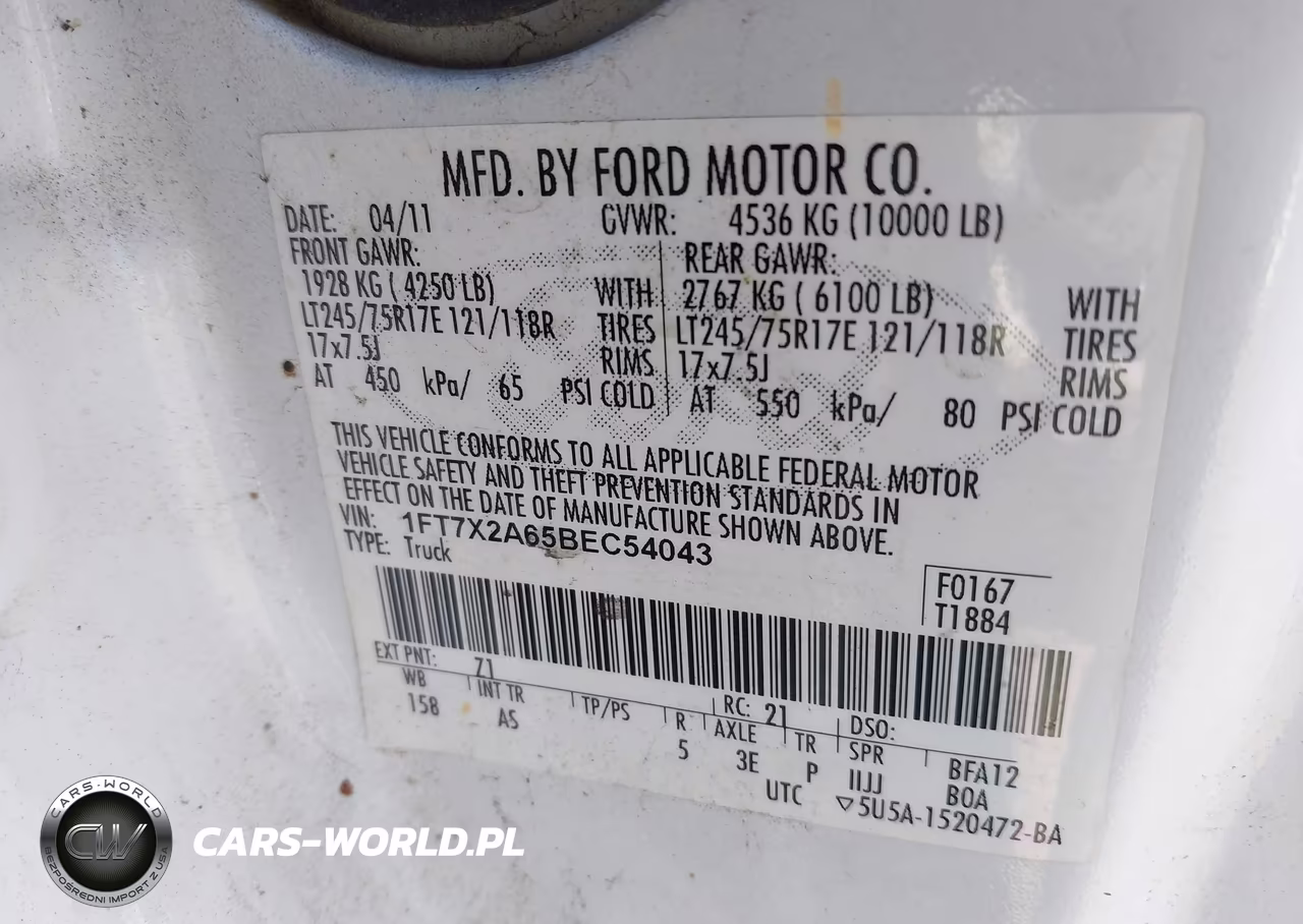 2011 Ford F-250 Xl VIN:1FT7X2A65BEC54043 - 9