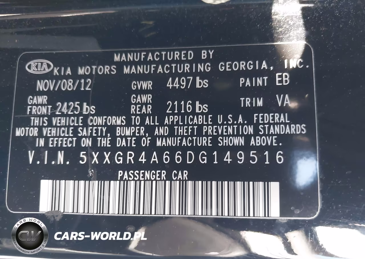 2013 Kia Optima Sx VIN:5XXGR4A66DG149516 - 9