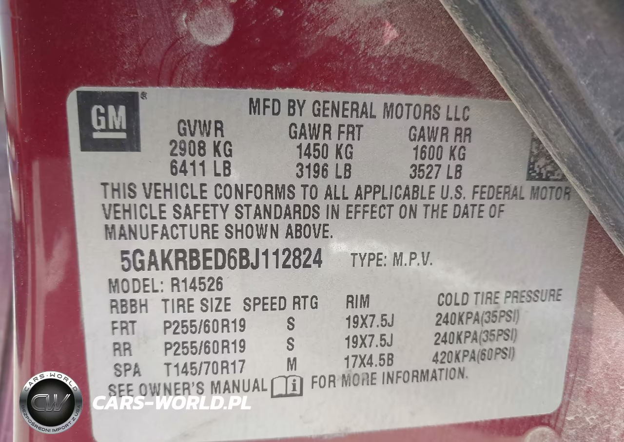 2011 Buick Enclave 1Xl VIN:5GAKRBED6BJ112824 - 9