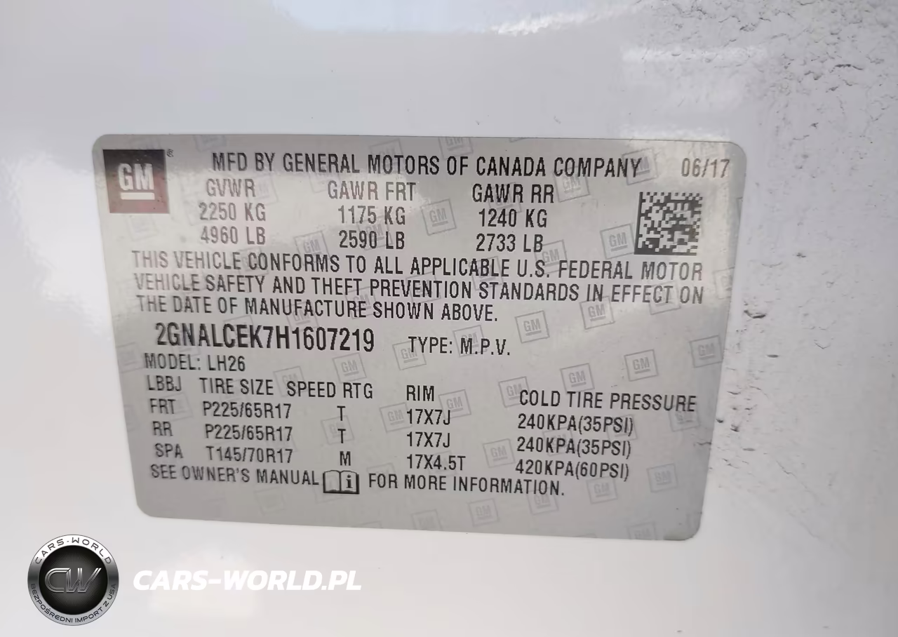 2017 Chevrolet Equinox Lt VIN:2GNALCEK7H1607219 - 9