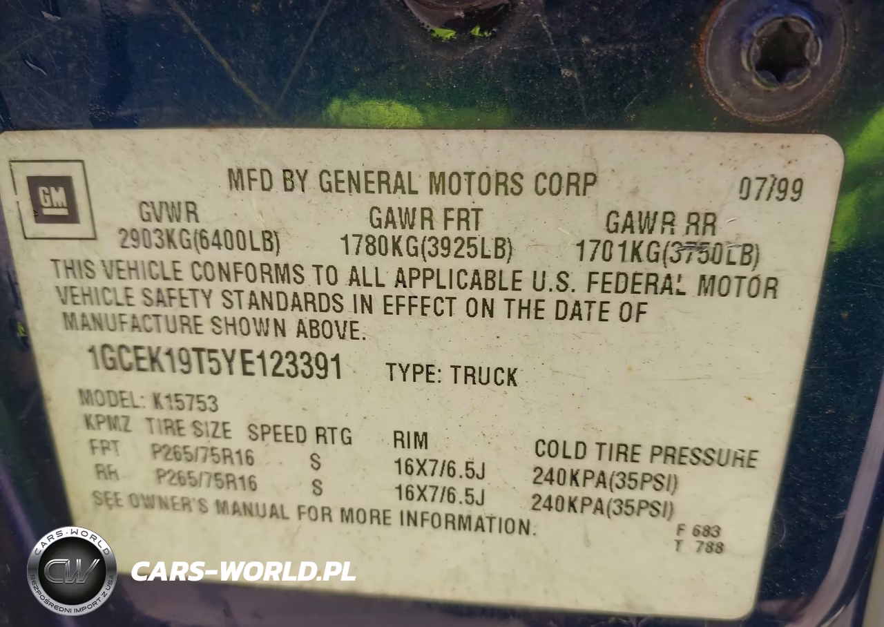 2000 Chevrolet Silverado 1500 Lt VIN:1GCEK19T5YE123391 - 9