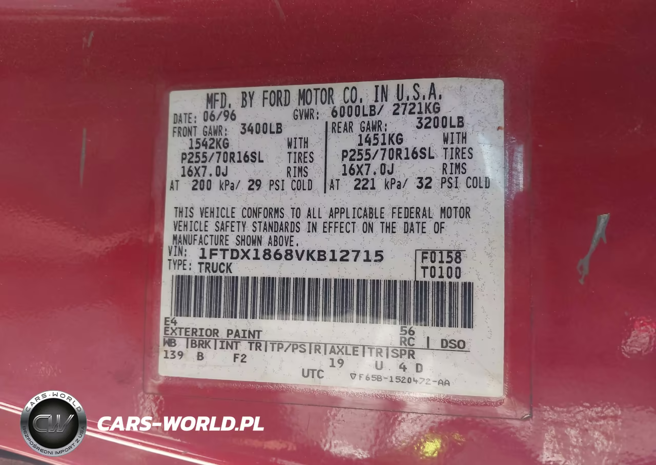 1997 Ford F-150 Lariat-Xl-Xlt VIN:1FTDX1868VKB12715 - 9