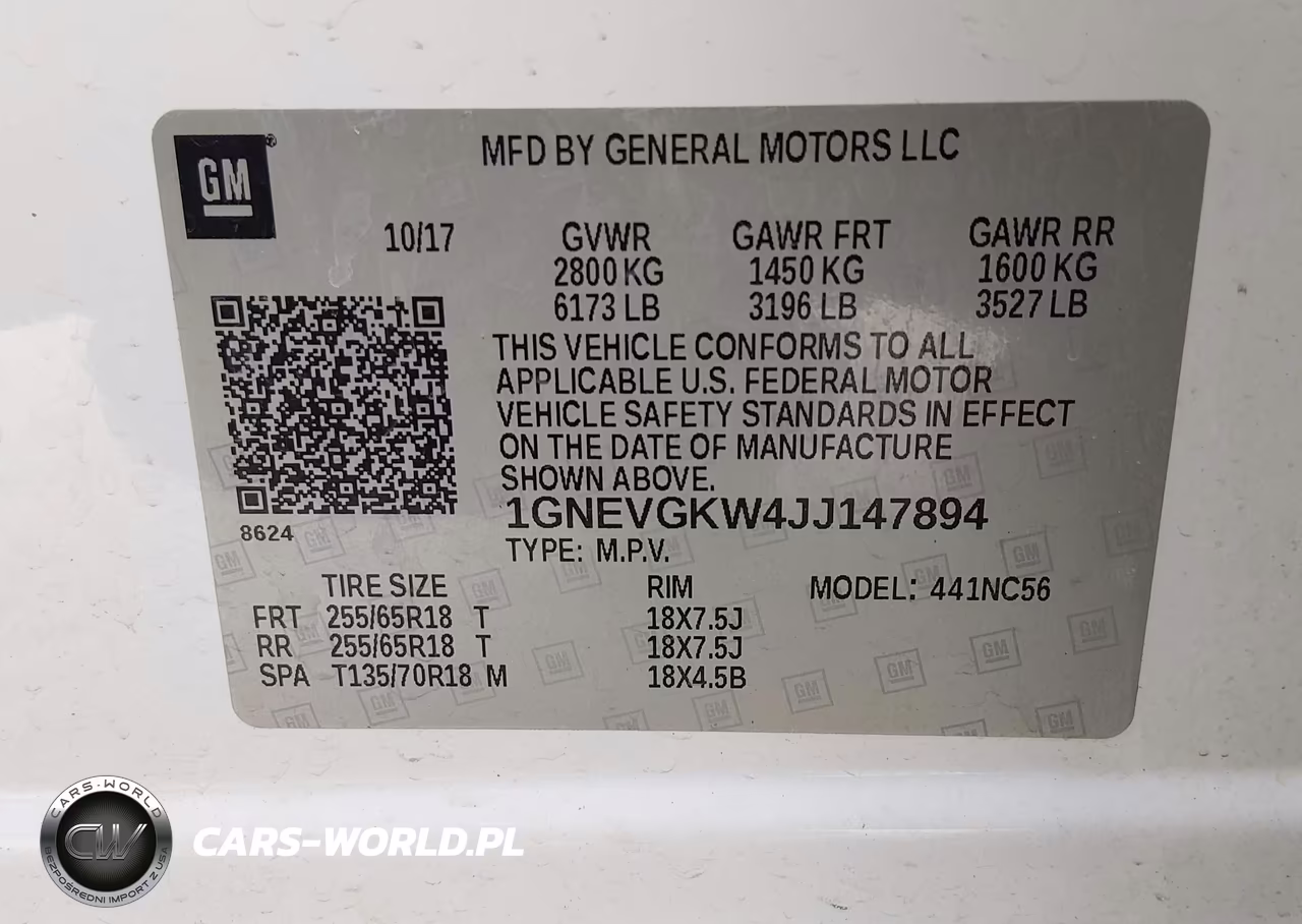 2018 Chevrolet Traverse 1Lt VIN:1GNEVGKW4JJ147894 - 9