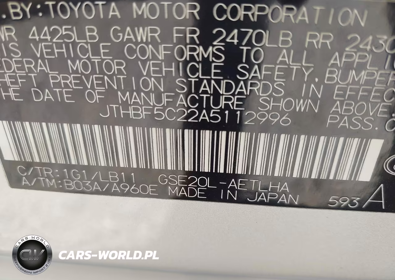 2010 Lexus Is 250 VIN:JTHBF5C22A5112996 - 9