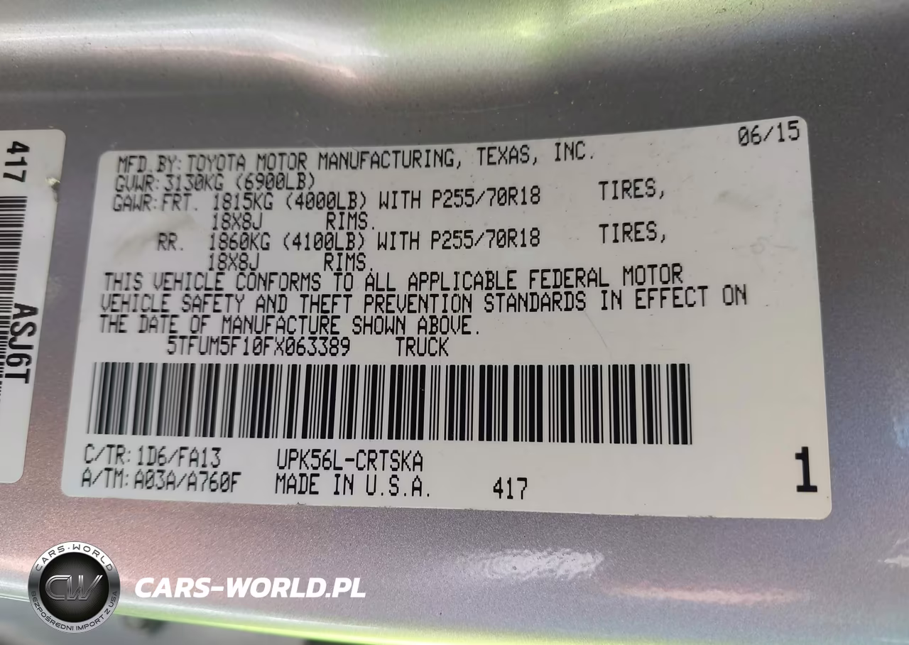 2015 Toyota Tundra Sr 4.6L V8 VIN:5TFUM5F10FX063389 - 9