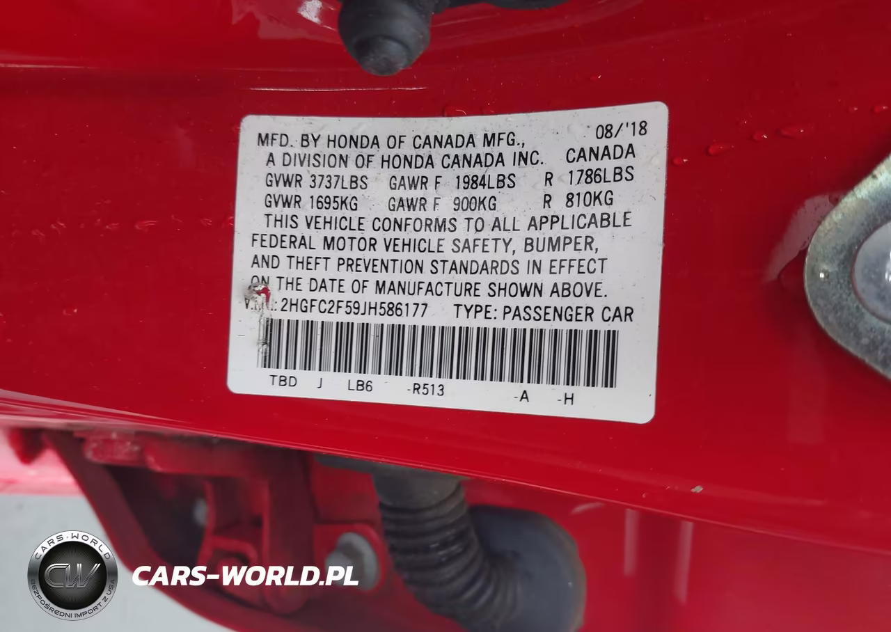 2018 Honda Civic Lx VIN:2HGFC2F59JH586177 - 9
