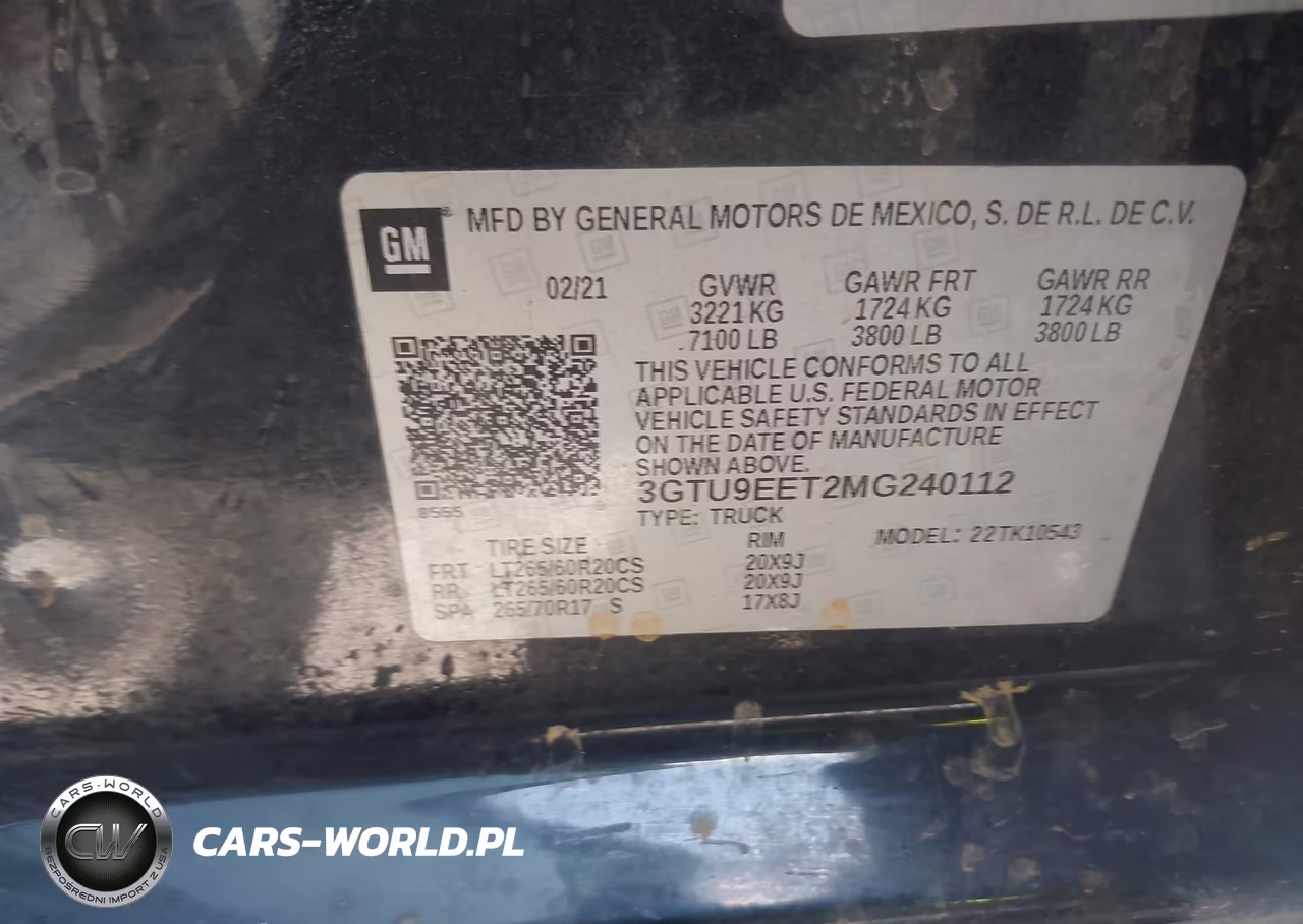 2021 GMC Sierra 1500 4Wd Short Box At4 VIN:3GTU9EET2MG240112 - 9