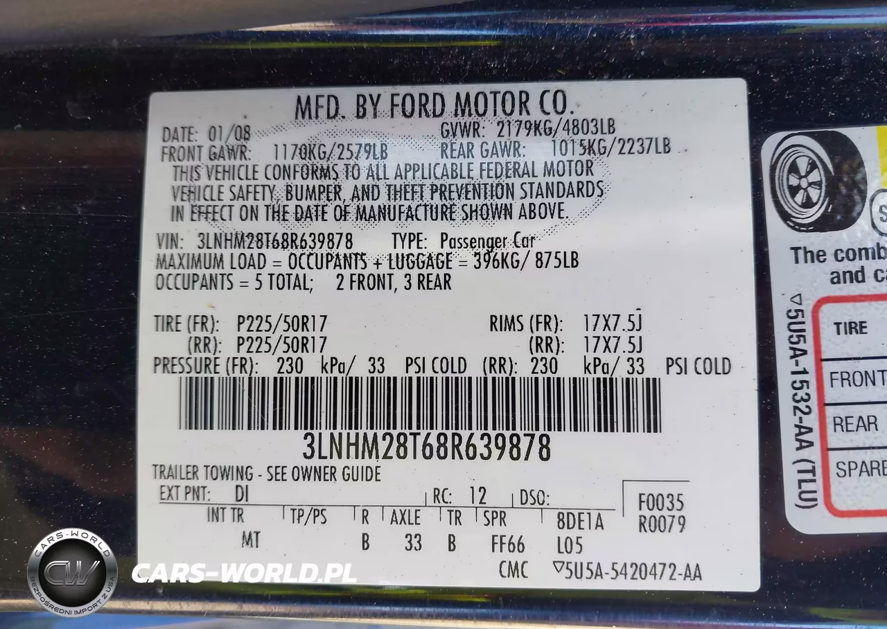 2008 Lincoln Mkz VIN:3LNHM28T68R639878 - 9