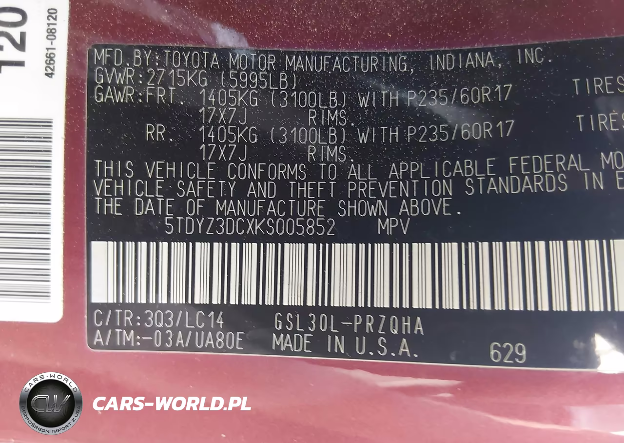 2019 Toyota Sienna Xle 8 Passenger VIN:5TDYZ3DCXKS005852 - 9