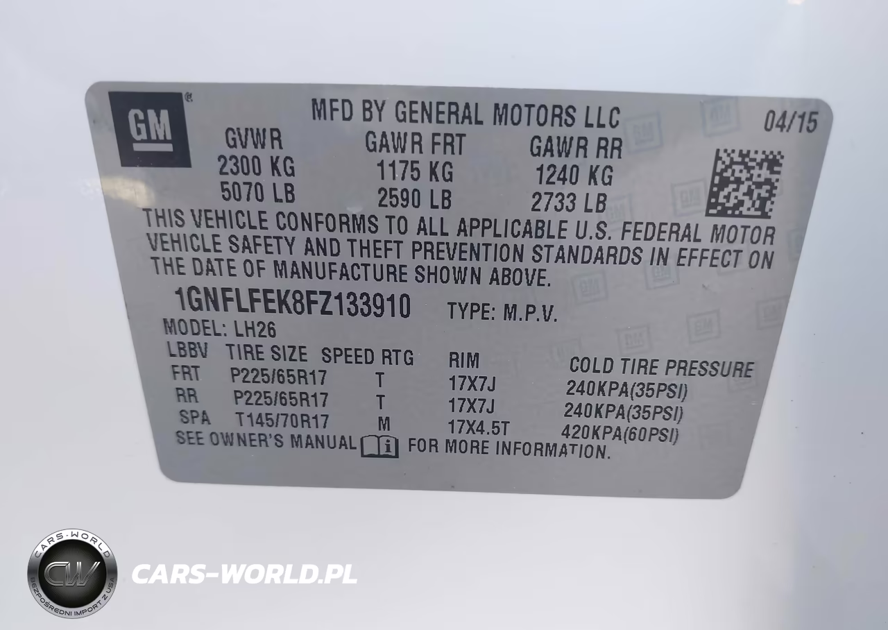 2015 Chevrolet Equinox 1Lt VIN:1GNFLFEK8FZ133910 - 9
