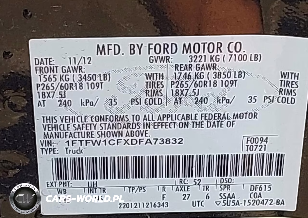 2013 Ford F-150 Lariat VIN:1FTFW1CFXDFA73832 - 9