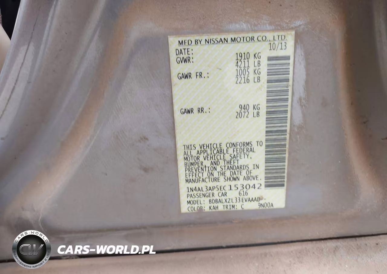 2014 Nissan Altima 2.5-2.5 S-2.5 Sl-2.5 Sv VIN:1N4AL3AP5EC153042 - 9