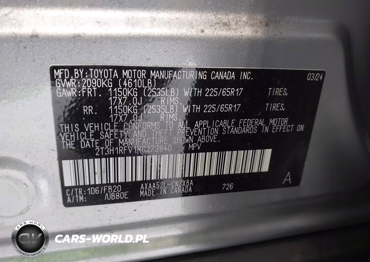 2024 Toyota Rav4 Le VIN:2T3H1RFV1RC273840 - 9