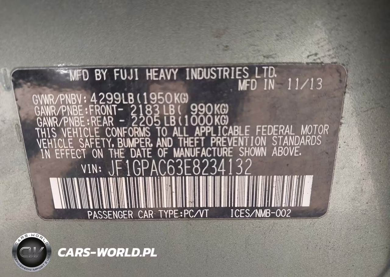 2014 Subaru Impreza 2.0I Premium VIN:JF1GPAC63E8234132 - 9
