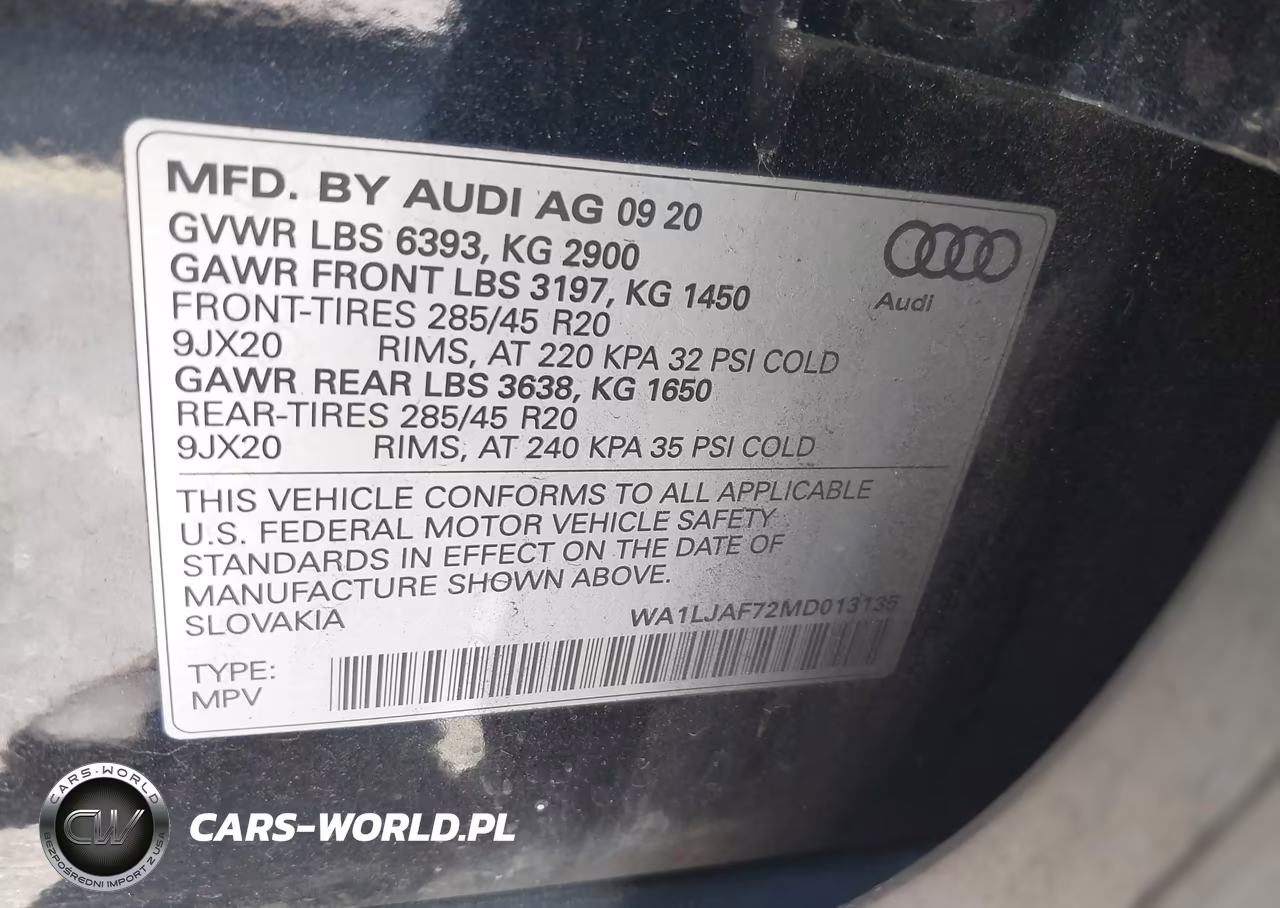 2021 Audi Q7 Premium Plus 45 Tfsi Quattro Tiptronic VIN:WA1LJAF72MD013135 - 9