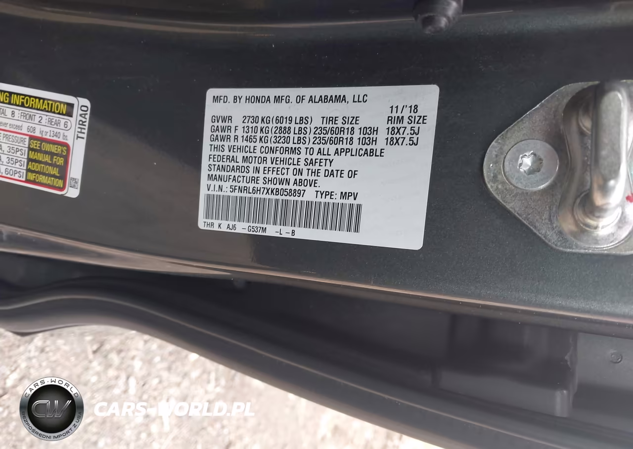 2019 Honda Odyssey Ex-L VIN:5FNRL6H7XKB058897 - 9