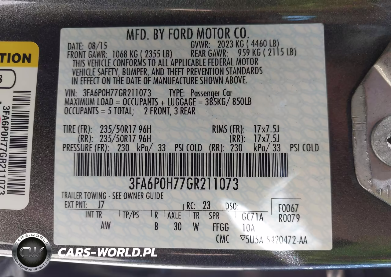 2016 Ford Fusion Se VIN:3FA6P0H77GR211073 - 9