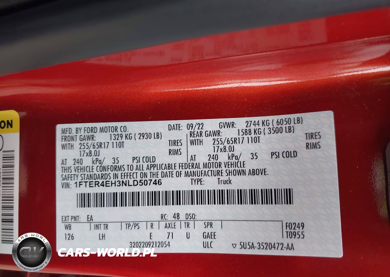 2022 Ford Ranger Xl VIN:1FTER4EH3NLD50746 - 9