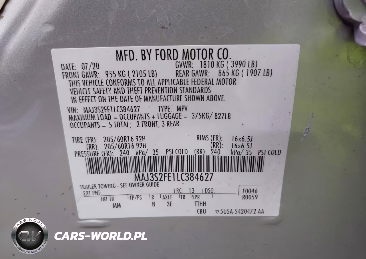 2020 Ford Ecosport S VIN:MAJ3S2FE1LC384627 - 9
