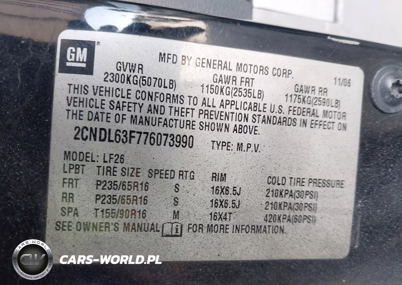 2007 Chevrolet Equinox Lt VIN:2CNDL63F776073990 - 9