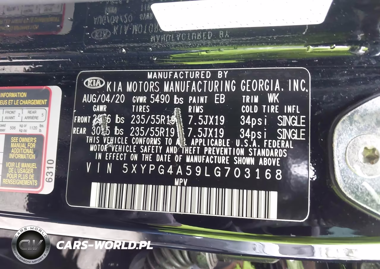 2020 Kia Sorento 3.3L S VIN:5XYPG4A59LG703168 - 9