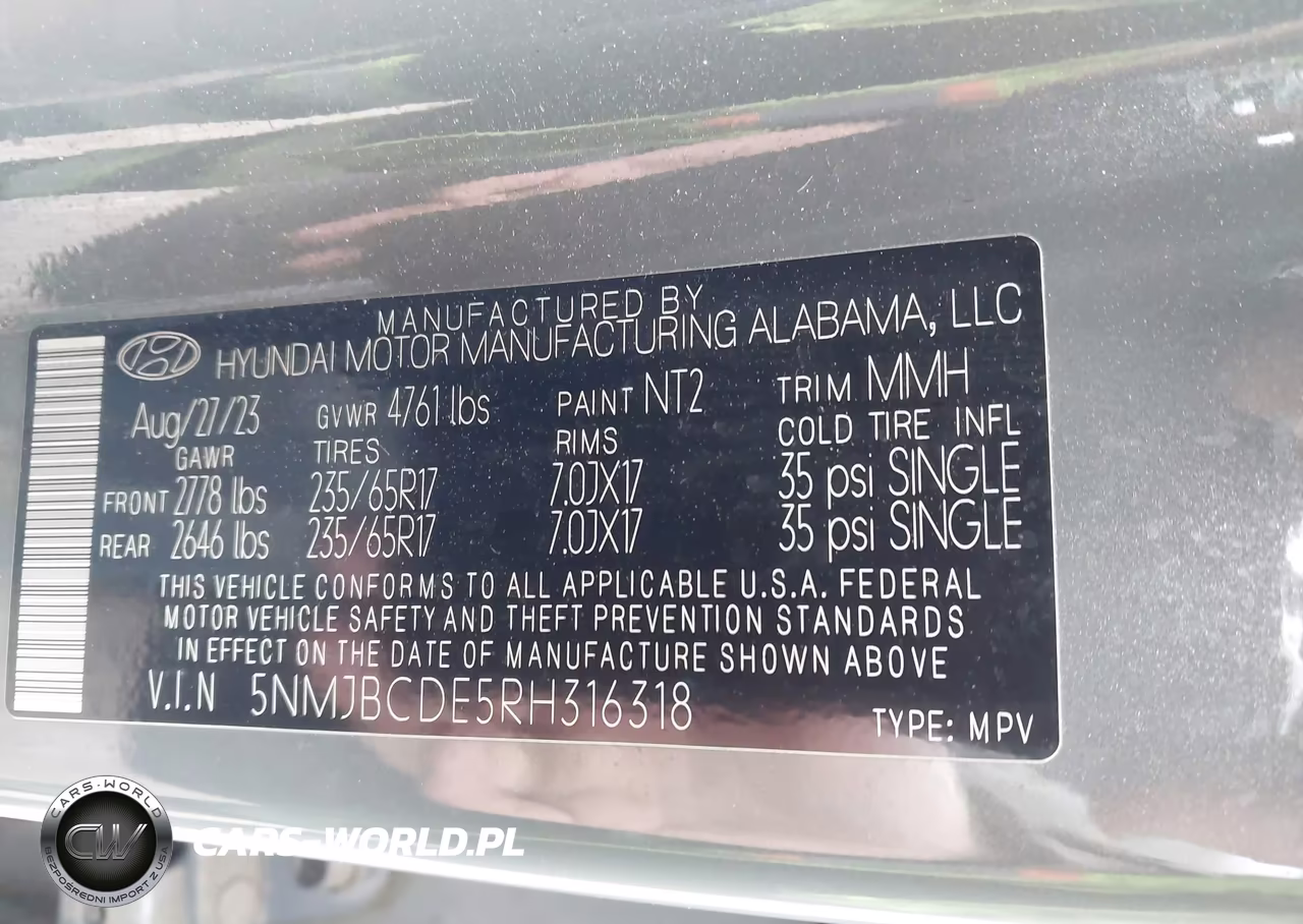 2024 Hyundai Tucson Sel VIN:5NMJBCDE5RH316318 - 9