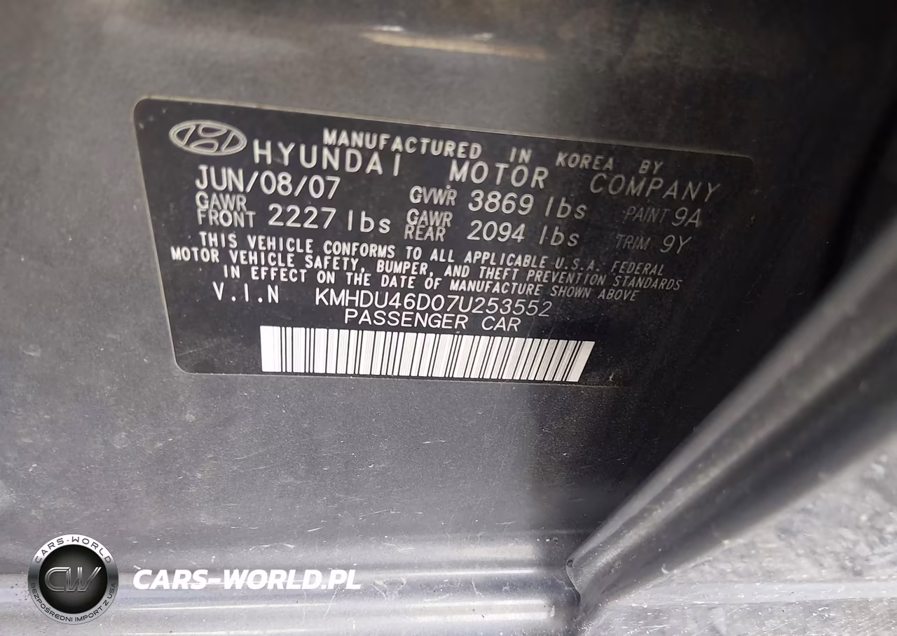 2007 Hyundai Elantra Gls-Limited-Se VIN:KMHDU46D07U253552 - 9