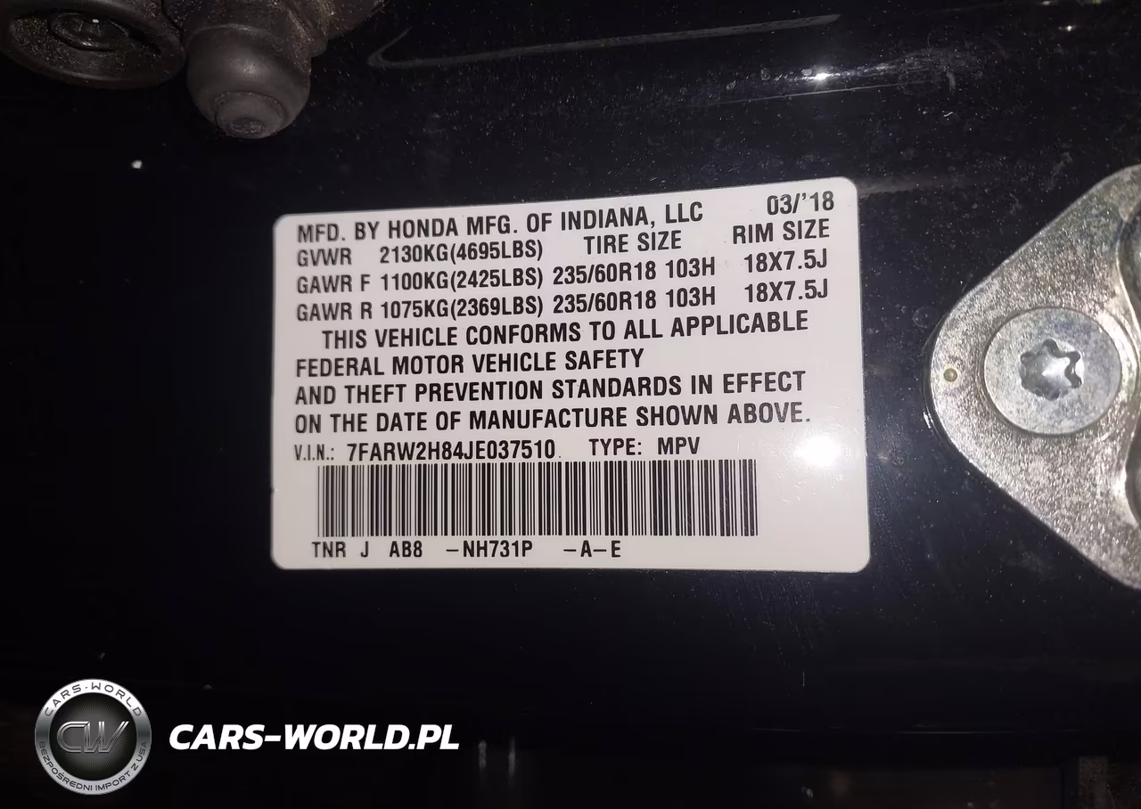 2018 Honda Cr-V Ex-L-Ex-L Navi VIN:7FARW2H84JE037510 - 9