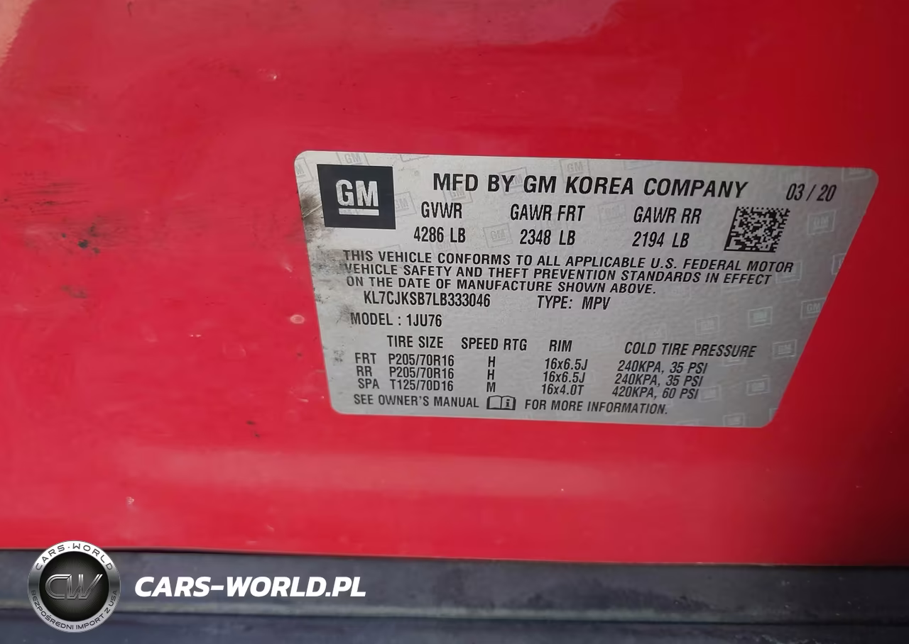 2020 Chevrolet Trax Fwd Ls VIN:KL7CJKSB7LB333046 - 9