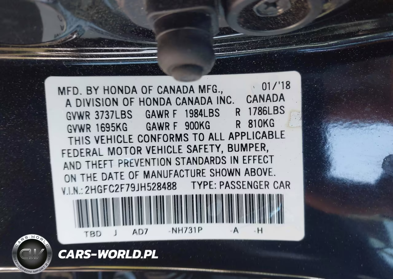 2018 Honda Civic Ex VIN:2HGFC2F79JH528488 - 9