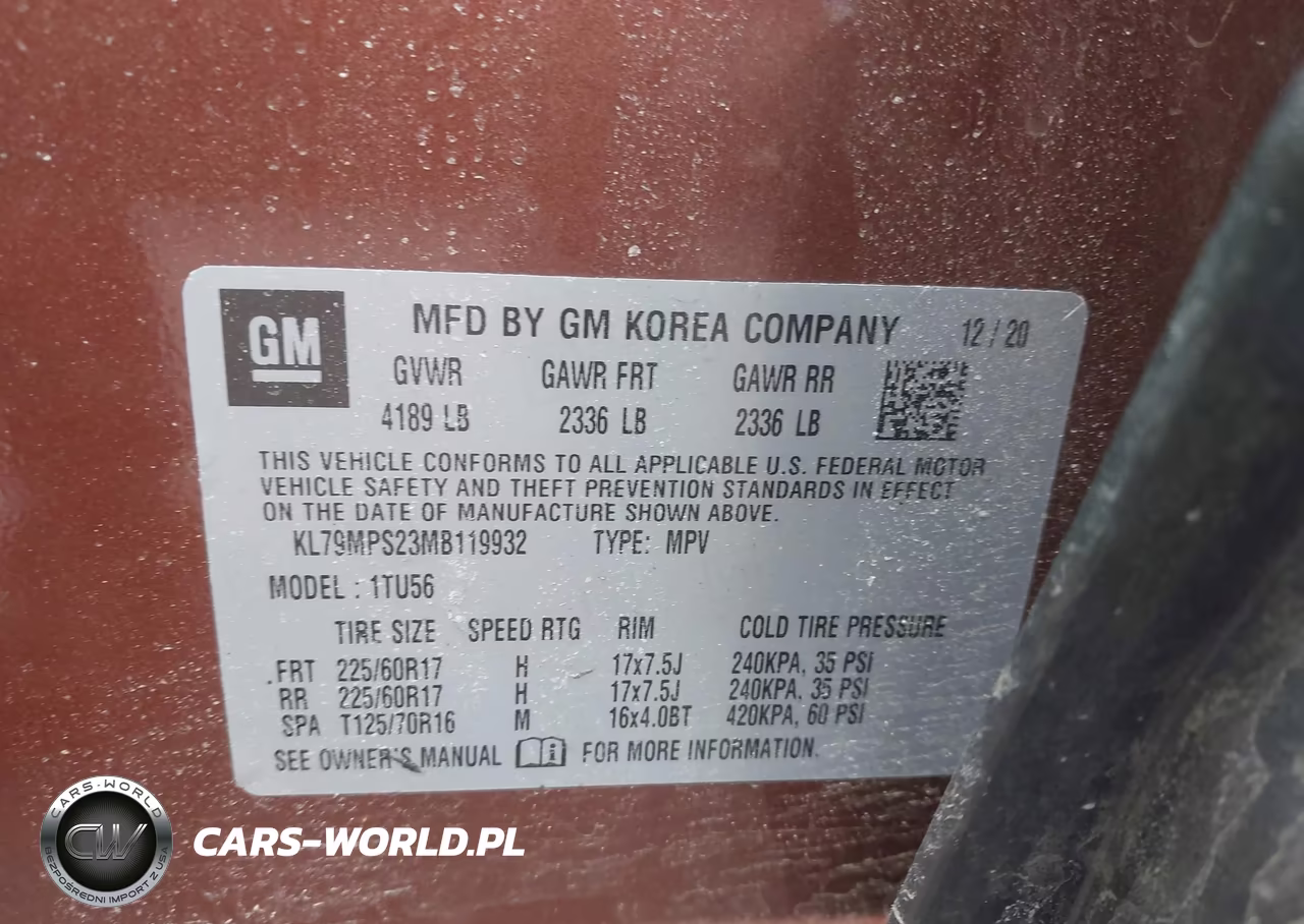 2021 Chevrolet Trailblazer Fwd Lt VIN:KL79MPS23MB119932 - 9