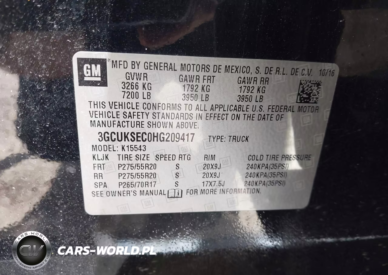 2017 Chevrolet Silverado 1500 1Lz VIN:3GCUKSEC0HG209417 - 9