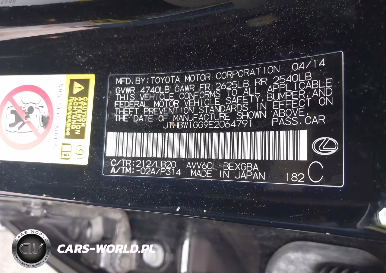 2014 Lexus Es 300H VIN:JTHBW1GG9E2064791 - 9