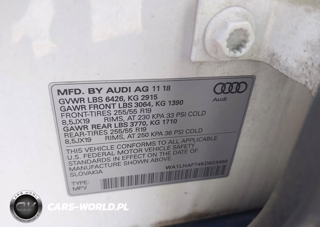 2019 Audi Q7 45 Premium-45 Se Premium VIN:WA1LHAF74KD023450 - 9
