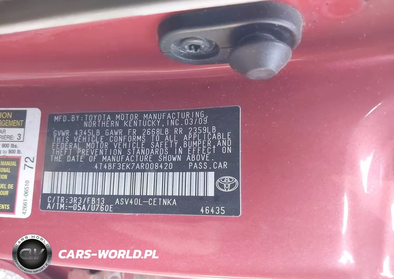 2010 Toyota Camry Le VIN:4T4BF3EK7AR008420 - 9
