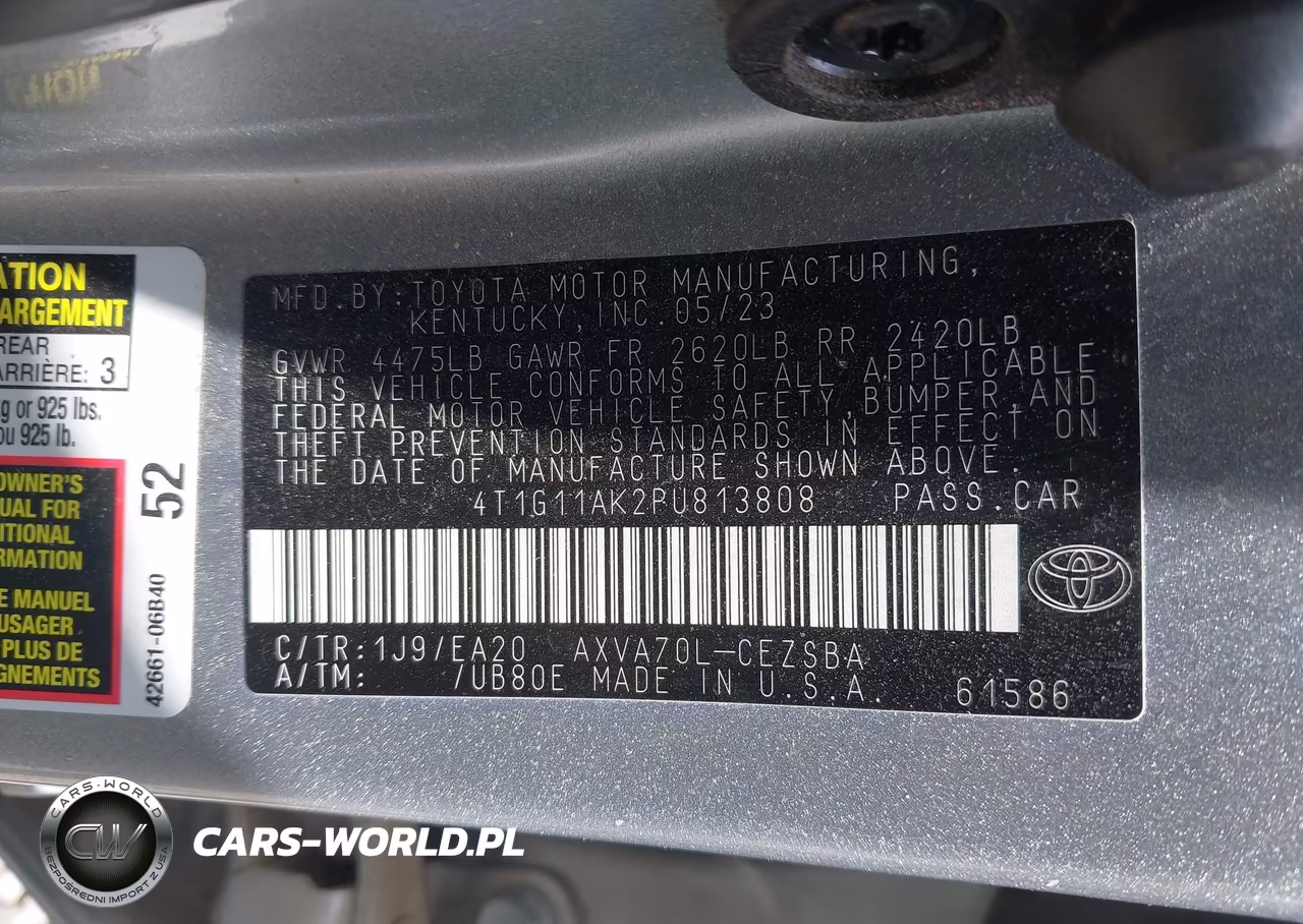 2023 Toyota Camry Se VIN:4T1G11AK2PU813808 - 9
