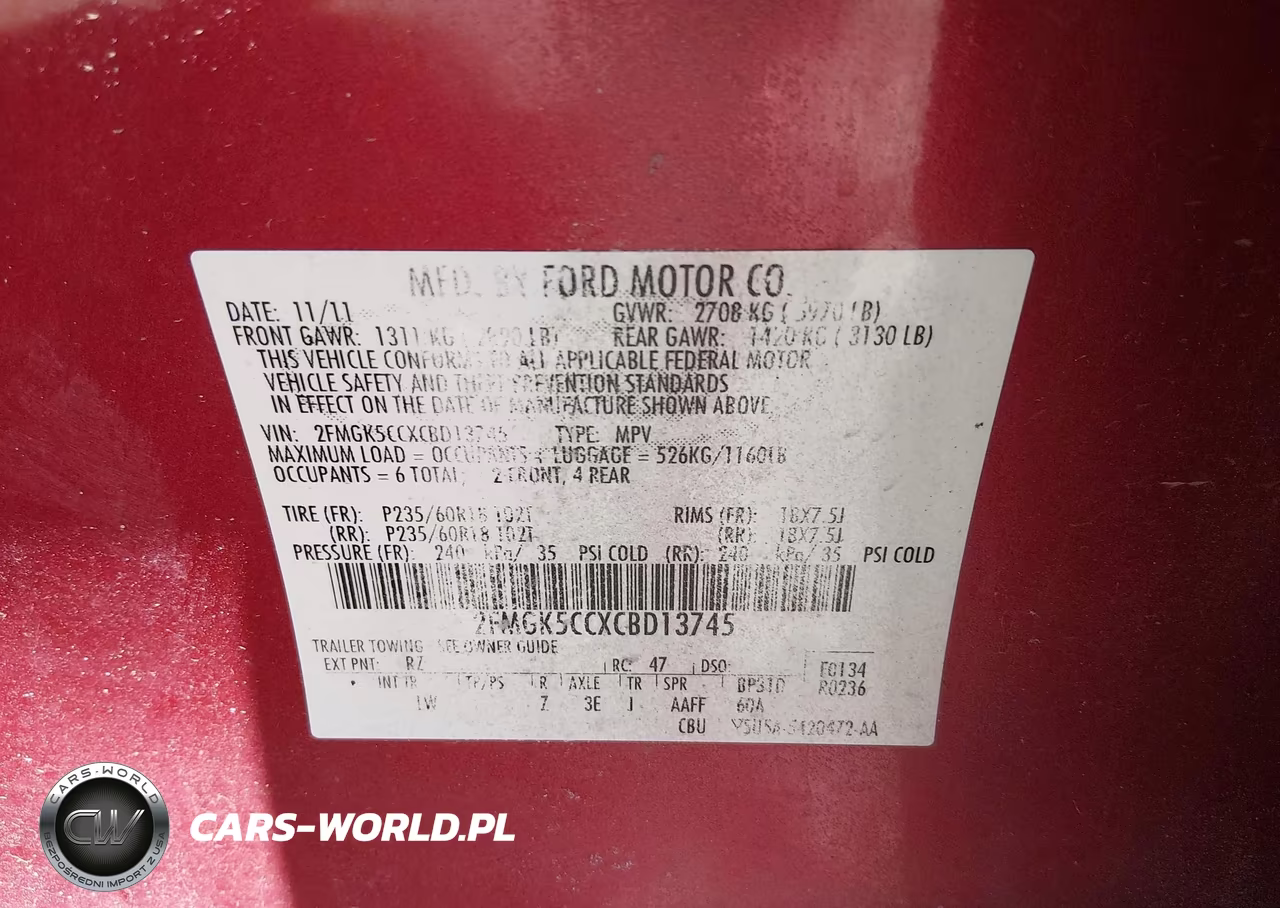 2012 Ford Flex Sel VIN:2FMGK5CCXCBD13745 - 9